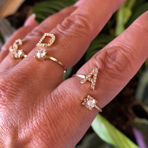 Initial S D A letter Ring Gold plated size 7 and 8 - Picture 8 of 12